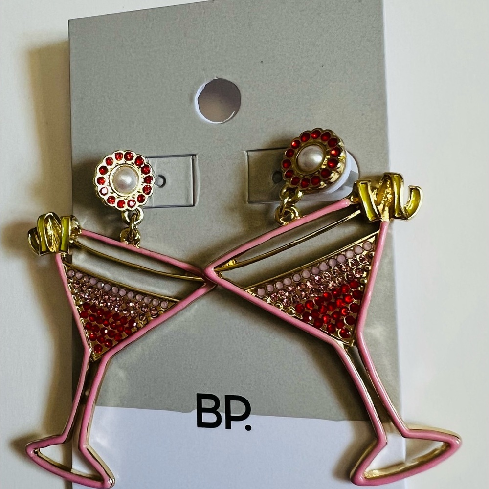 NWT BP. Nordstrom Pink and Gold Cocktail Earrings🍸💕